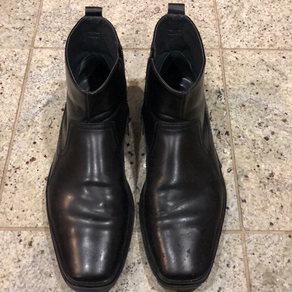 Calvin Klein Leather Zip Up Boots